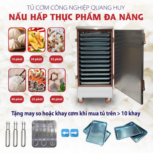 Ưu đãi hấp dẫn khi mua tủ nấu cơm 6 khay tại Quang Huy