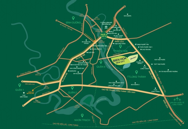 Chuyển Nhượng Đất Nền Sổ Đỏ Biên Hòa New City - vị trí