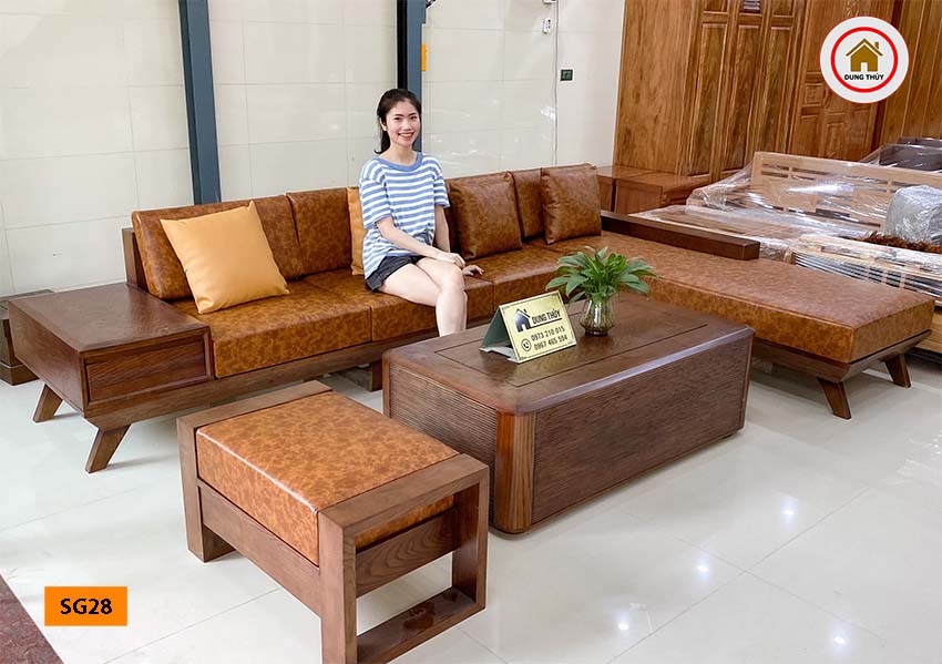 sofa gỗ văn phòng