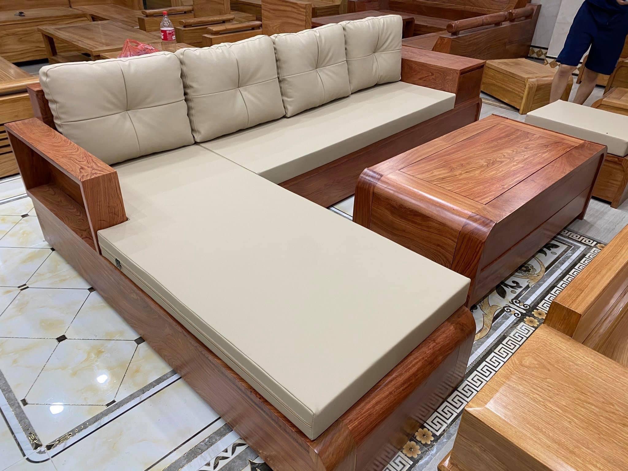 sofa gỗ nguyên khối