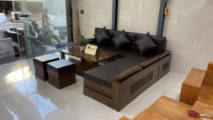 mẫu sofa gỗ góc chữ L đẹp