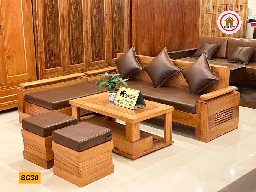 bộ ghế sofa gỗ tự nhiên cao cấp