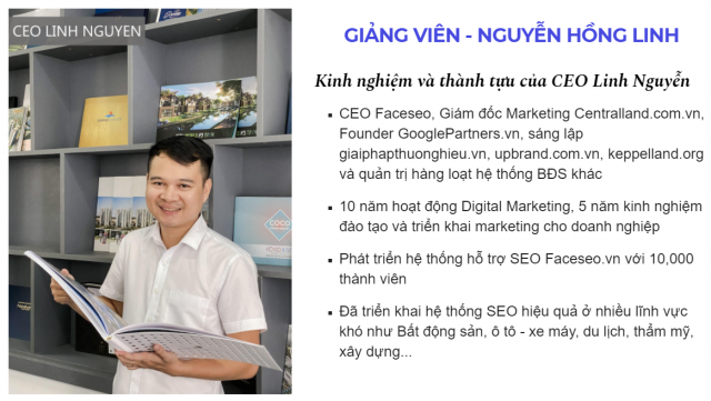 CEO Linh Nguyễn FACESEO chuyên gia đào tạo seo hàng đầu Việt Nam