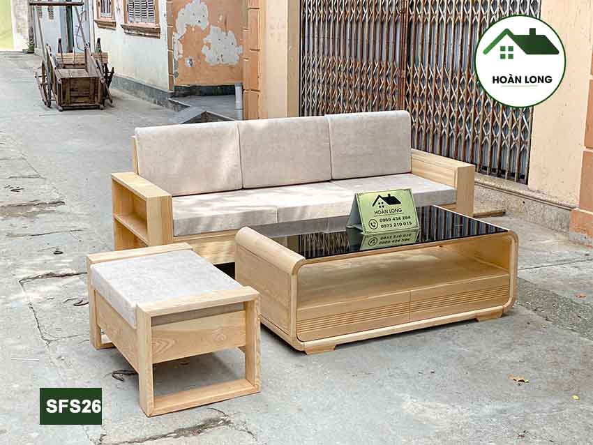 sofa gỗ sồi cao cấp