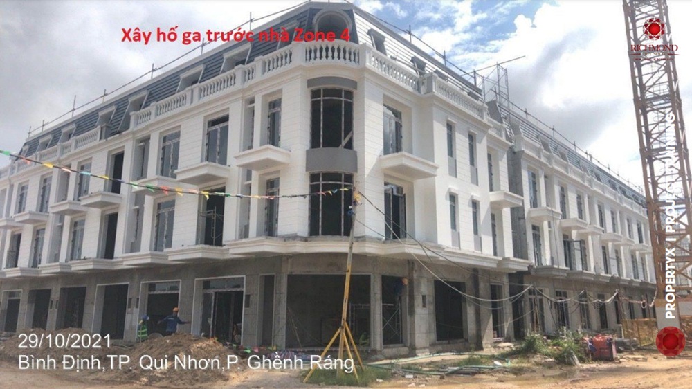 tiến độ xây dựng 34 căn Nhà Phố Richmond Quy Nhơn