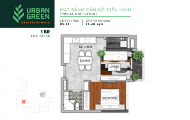 CHUYỂN NHƯỢNG CĂN HỘ URBAN GREEN THỦ ĐỨC GIÁ TỐT - CĂN HỘ 1PN