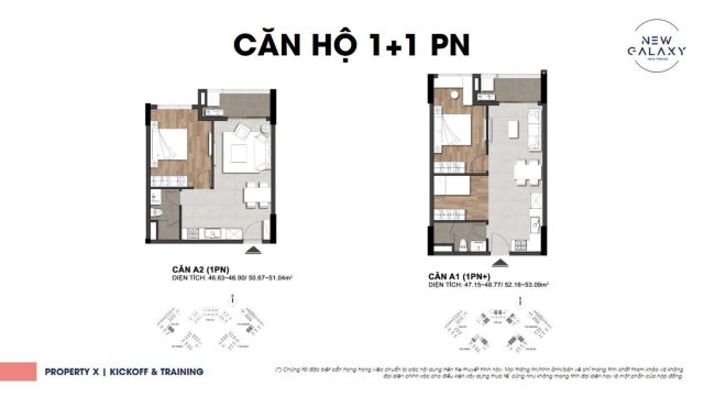 Thiết kế chi tiết loại căn hộ 52m2 New Gaalxy Nha Trang 