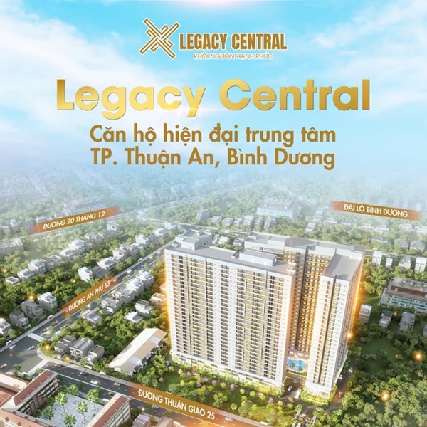 Phối cảnh căn hộ Legacy Central Thuận An Kim Oanh