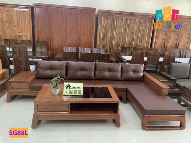 sofa góc chữ L chân quỳ SG88L