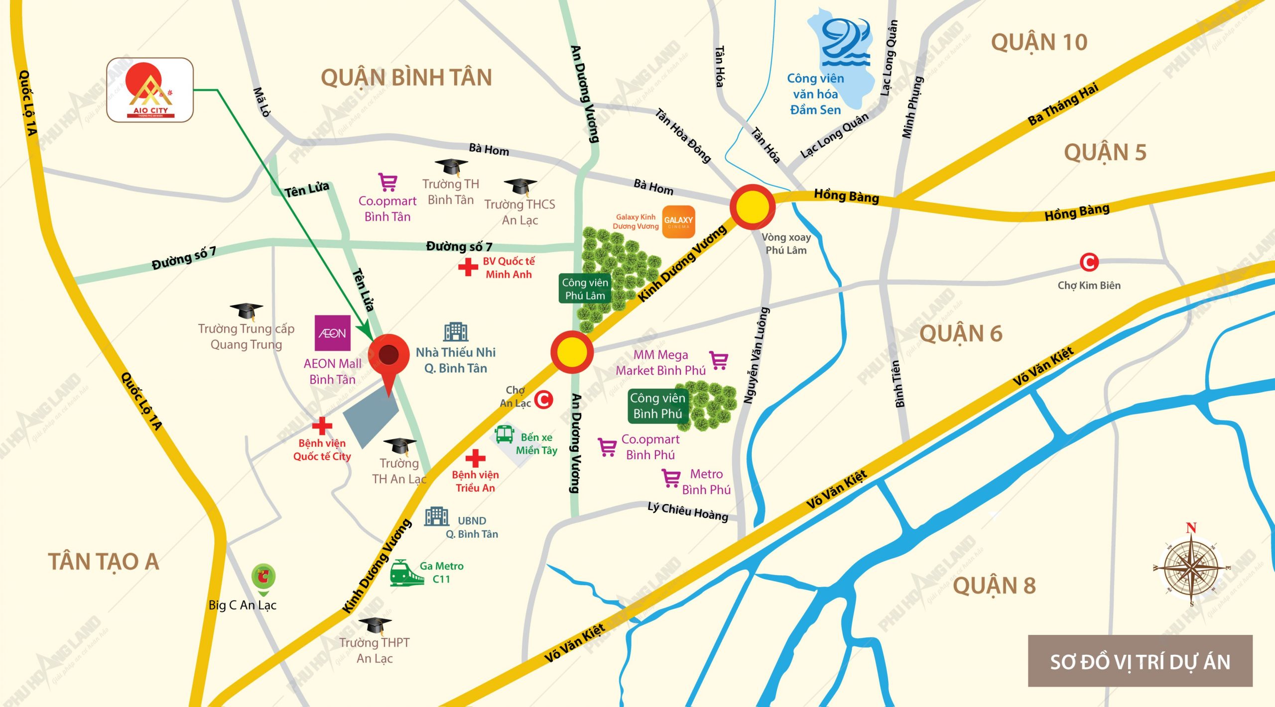 Sơ đồ vị trí Aio City Bình Tân