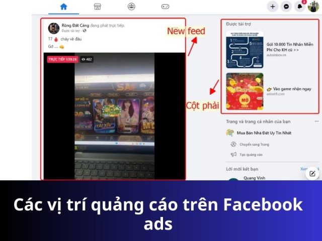 Các vị trí quảng cáo trên Facebook ads