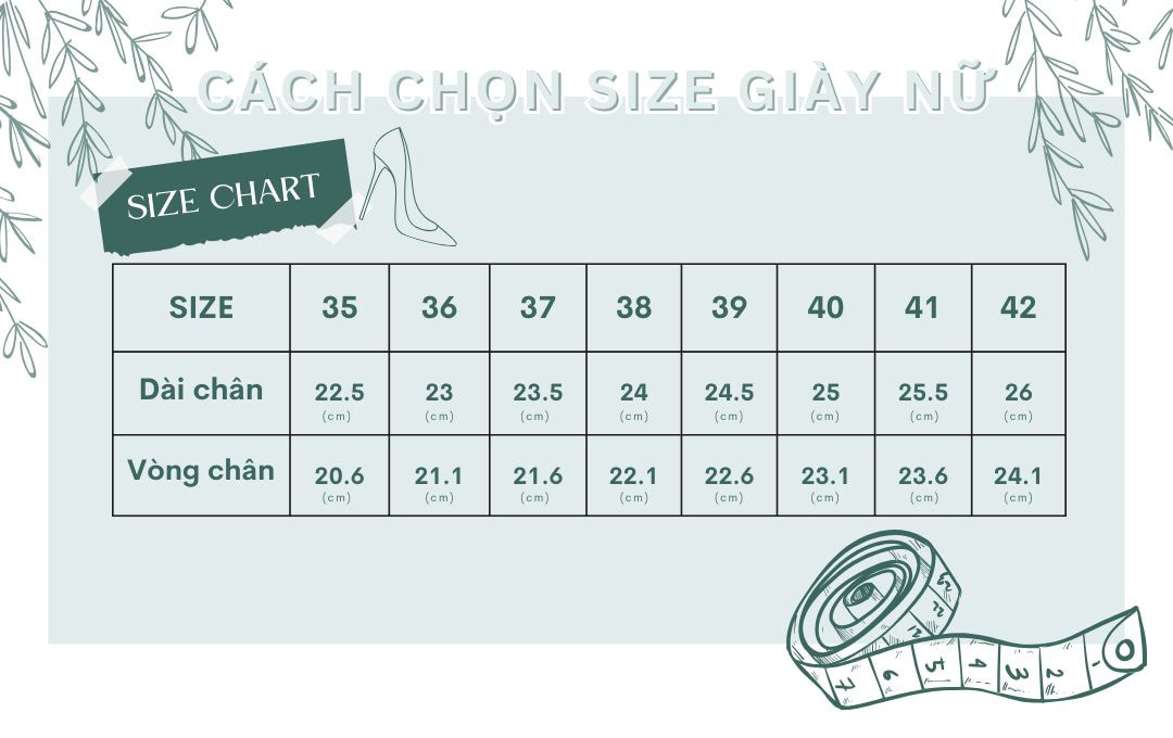 Bảng Size Giày Big Size Nữ Merly