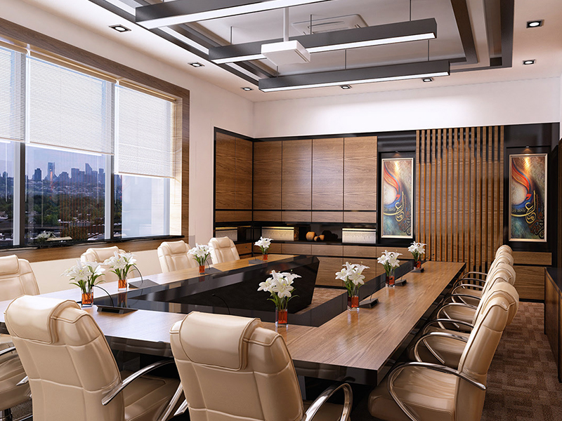 phòng họp không gian yên tĩnh nội thất gỗ giúp cảm giác được thư giãn tốt cho công việc họp hiệu quả