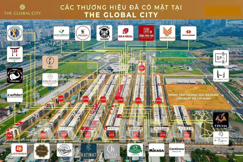 Một số thương hiệu đã khai trương tại The Global City