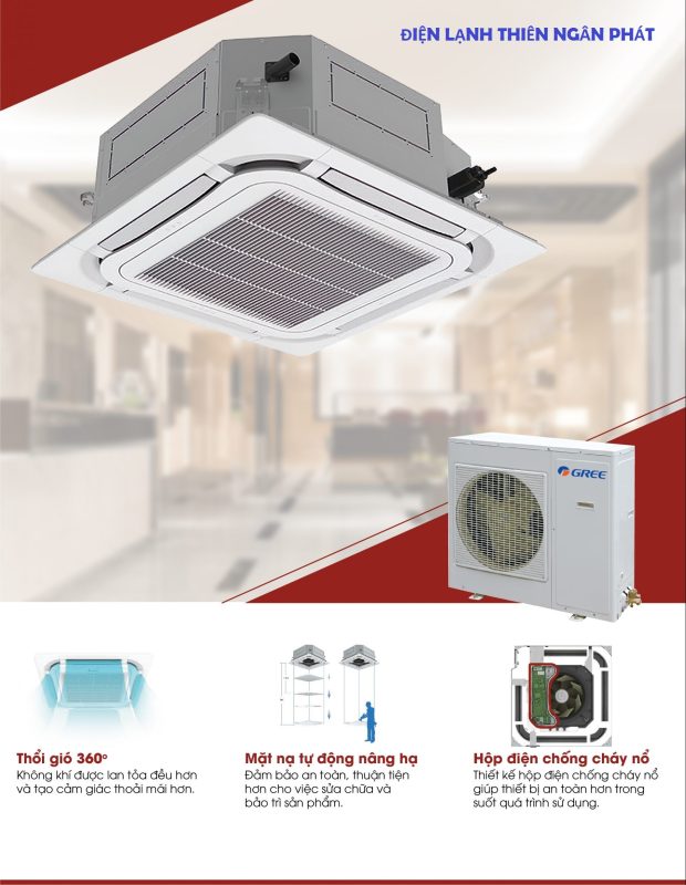 Máy lạnh âm trần Gree GCC42S6I/GMC42S6I