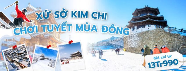 Chơi tuyết mùa đông hàn quốc