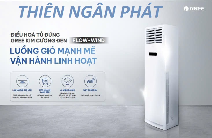 Máy lạnh tủ đứng Gree 4.5HP GVC42ALXH-K6NNC7B